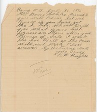 1896 Oklahoma Territory Manuscript Letter Rainy OT Farm Equipment Wheat Drill picture