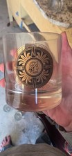 Vintage Nautical Compass Whiskey Glasses Set of 8 Gold Medallion picture