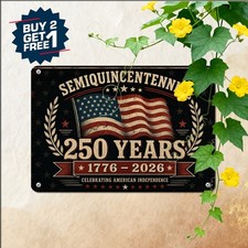 USA Bicentennial Anniversary Metal Sign Vintage Patriot Home Wall Plaque picture