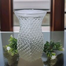 Vintage Hoosier #4071 Diamond Cut Hobnail Clear Glass Vase 5 1/2