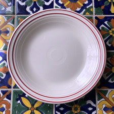 Homer Laughlin Fiesta Americana Scarlet Band Classic Rim Dinner Plate picture