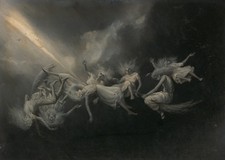 William Holbrook Beard Witches Lightning 1890s Vintage Art Reprint picture