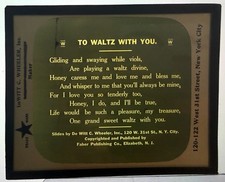 Color 1920's Magic Lantern Glass Slide TO WALTZ WITH YOU   DeWitt C Wheeler NYC picture