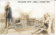 ATLANTIC CITY, NEW JERSEY EXAGGERATION POSTCARD, CIRCA 1909, UNUSUAL  RARE  RP picture