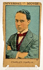 Charles Chaplin 1919 Anon Strip Card Hand Cut / Slanted Caps / Color / #5 picture
