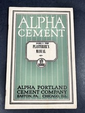 Alpha Portland Cement Plasterer's Manual Stucco Plaster Old Vintage Book 1941 picture
