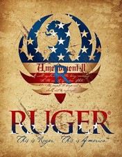 Ruger 2nd Amendment This is America Tin Sign wall decor 12.5