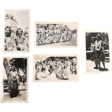 Vintage Hawaii Hula Dancers Black and White Photograph Lot 5pc Hawaiiana Photo picture