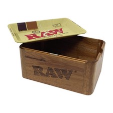 RAW wood CACHE storage box - Magnets Hold Tray on (box + tray)5”x7” picture