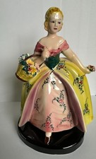 Vintage Mid-century Flower Lady With Basket Italian Figurine picture