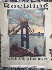 Antique ROEBLING Advertising Calendar Lithograph Geo Washington Bridge 1931 picture