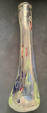 Murano Millefiori 1970s Vase Glass Hand Painted 19 Inches tall Studio Art picture