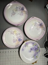 Lot Of 4 Antique Hand Painted Floral Plates Bavaria Selb Royal Rudolstadt Hahn picture