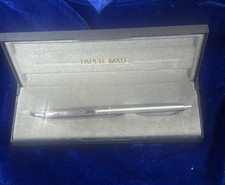 VTG 1970s NOS PAPER MATE Profile Slim Grip Ballpoint Pen USA Chrome Hearts Boxed picture