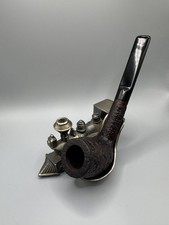 Barling Fossil TVF 5589 Sandblast Briar Billiard Pipe Made in England 1960s VTG picture