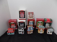 HALLMARK KEEPSAKE 6 ORNAMENTS NOSTALGIC HOUSES AND SHOPS picture