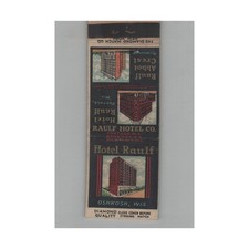 1920s-1930s Diamond Quality Matchbook Cover Raulf Hotel Co Oshkosh WI #2 picture
