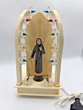 VTG Italian Catholic Shrine Lamp Monk Night Light MCM 1950s 9
