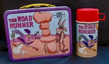 Vintage ROAD RUNNER Lunchbox & Thermos - TV Cartoon Movie (1970) C-8.5 Awesome picture
