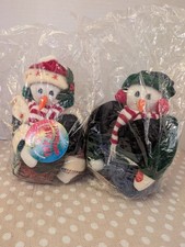 Vintage Rare PBC International Shaking Mr & Mrs Snowman Animated Jingle Bells  picture