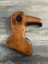 Vintage Hand Carved Wooden Bird Eagle Sculpture Homemade picture