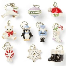 LENOX  10 CHRISTMAS MEMORIES miniature Ornaments ~ No Tree  ~ NEW picture