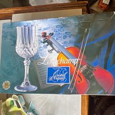 Cristal d'Arques Longchamp Clear Stemmed Cut Wine Glasses 24 cl Set of 4 Box picture