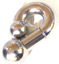 00g 5/8 Reverse Prince Albert Jewelry Mollusk Ear Weight Barbell 19mm Ball picture