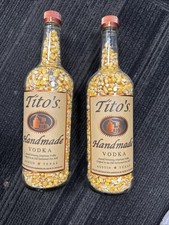 Tito’s Handmade Vodka Bottle Display Bottle Sealed With Corn Inside Double Label picture