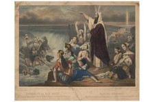 Photo:Passage de la mer Rouge Moses Crossing Red Sea Biblical Print 1800s picture