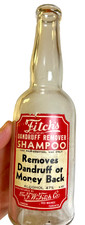 1937 Fitch’s Dandruff Remover Shampoo Bottle Labeled Des Moines Barber Loaned picture