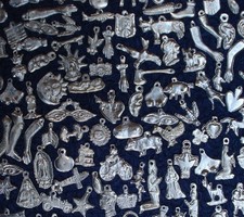  Milagros Charms Milagro 25  Silver Tone Charm Ex votos Nicho Retablo  picture