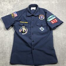 Boy Scouts Of America Shirt Boys Youth Large Blue BSA Uniform Patches Outdoor picture