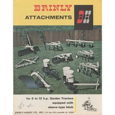 Vintage Brinly Attachments Garden Tractor Sales Brochure 8-12 HP Sleeve Hitch picture