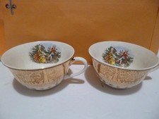 Two Vintage H. K. China Warranted 22 Karat Gold Tea Cup Teacup Courting Couple picture