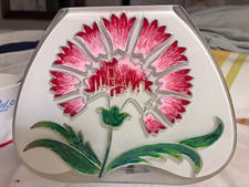 Pasabahce istanbul.dan Hand Painted Glass Carnation Vase Istanbul Skyline 82169 picture