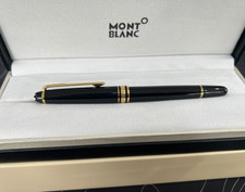 Luxury Black Gold M.B Meisterstuck 163 Rollerball Pen New in Gift Box Writing picture
