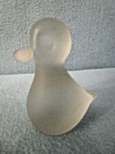 Frosted glass DUCK PAPERWEIGHT bird animal figurine picture