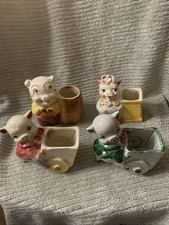 Four Pieces 1940 Vintage Pig Planter picture