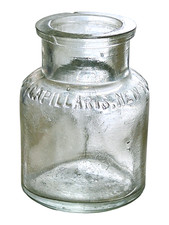 Antique 1890s T HILL MANSFIELD’S CAPILLARIS Embossed Hair Scalp Tonic Bottle NY picture
