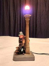 Vintage Drunk Hobo Man with Dog and Lamp Post - Tabletop Bar Light - Man Cave picture