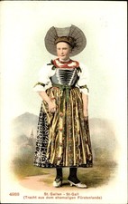 Swiss folk costume Edition Photoglob Co. c1900s-10s Vintage Postcard picture
