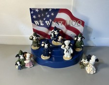 7 Enesco Mary’s Moo Moos Military Figurines w/We Want MOO Display picture