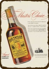 1946 OLD TAYLOR WHISKEY Vintage-Look-Edge *** DECORATIVE REPLICA METAL SIGN *** picture