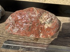 Large Red Brecciated Jasper-Like River Rock White Veins Natural Specimen picture