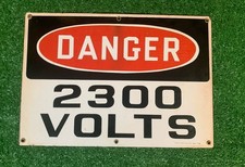 Vintage Porcelain Sign - ‘Danger 2300 Volts’ - Ready Made Sign Co NY - 20” x 14” picture