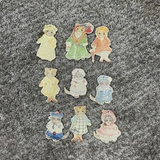 Vintage Kitty Cucumber Victorian Cat Cut Christmas Ornaments Huge LOT x9 picture