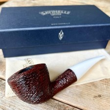 Savinelli Artisan Rusticated 6mm Filter Pipe White Acrylic Stem - New picture