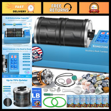 Dual-Barrel Rock Tumbler Kit 8LB - Professional Jewelry Polisher & Hobby Tool picture