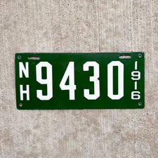 1916 New Hampshire Porcelain License Plate Vintage Auto Tag High Quality 9430 picture